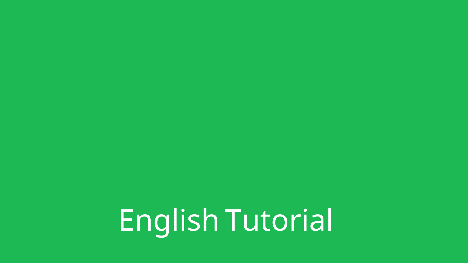 English Tutorial Video